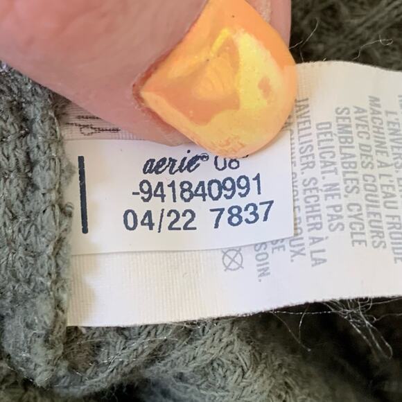 Aerie Women's Waffle High Waisted Flare Pant Lounge Leggings Olive Fun Green - Picture 10 of 10